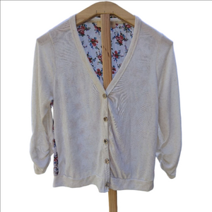 Blushed XL Beige Floral Button-Front Cardigan Sweater NWT